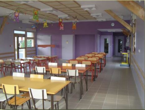 Nouvelle salle restaurant scolaire en bâtiment sain